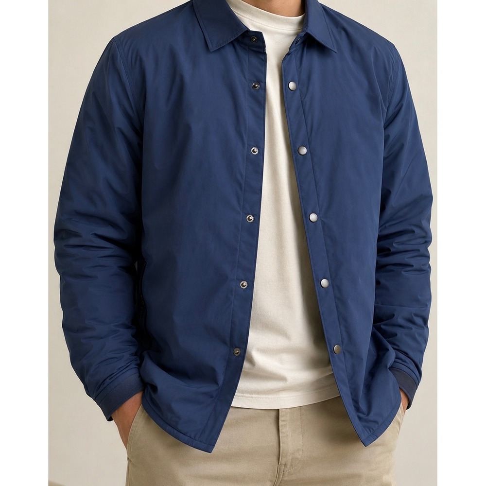 Hugo Boss Mens Primaloft Insulated Navy Blue Stretch Shirt Jacket Shacket L $311